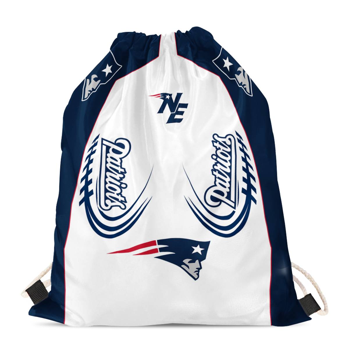New England Patriots Drawstring Backpack sack / Gym bag 18" x 14" 001